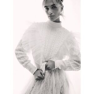 Free People White Turtleneck Sweater